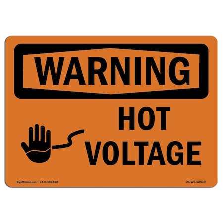 Signmission Safety Sign, OSHA WARNING, 7" Height, 10" Width, High Voltage, Landscape, D-L-12639 OS-WS-D-710-L-12639